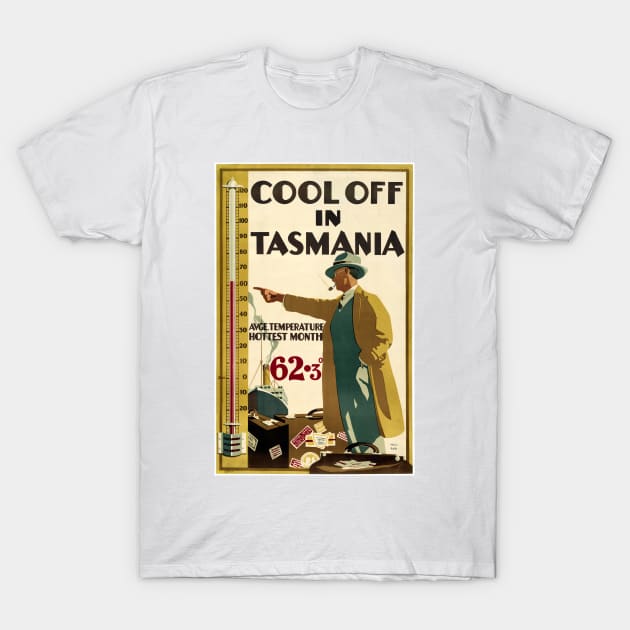 Vintage Travel Poster Cool Off in Tasmania T-Shirt by vintagetreasure